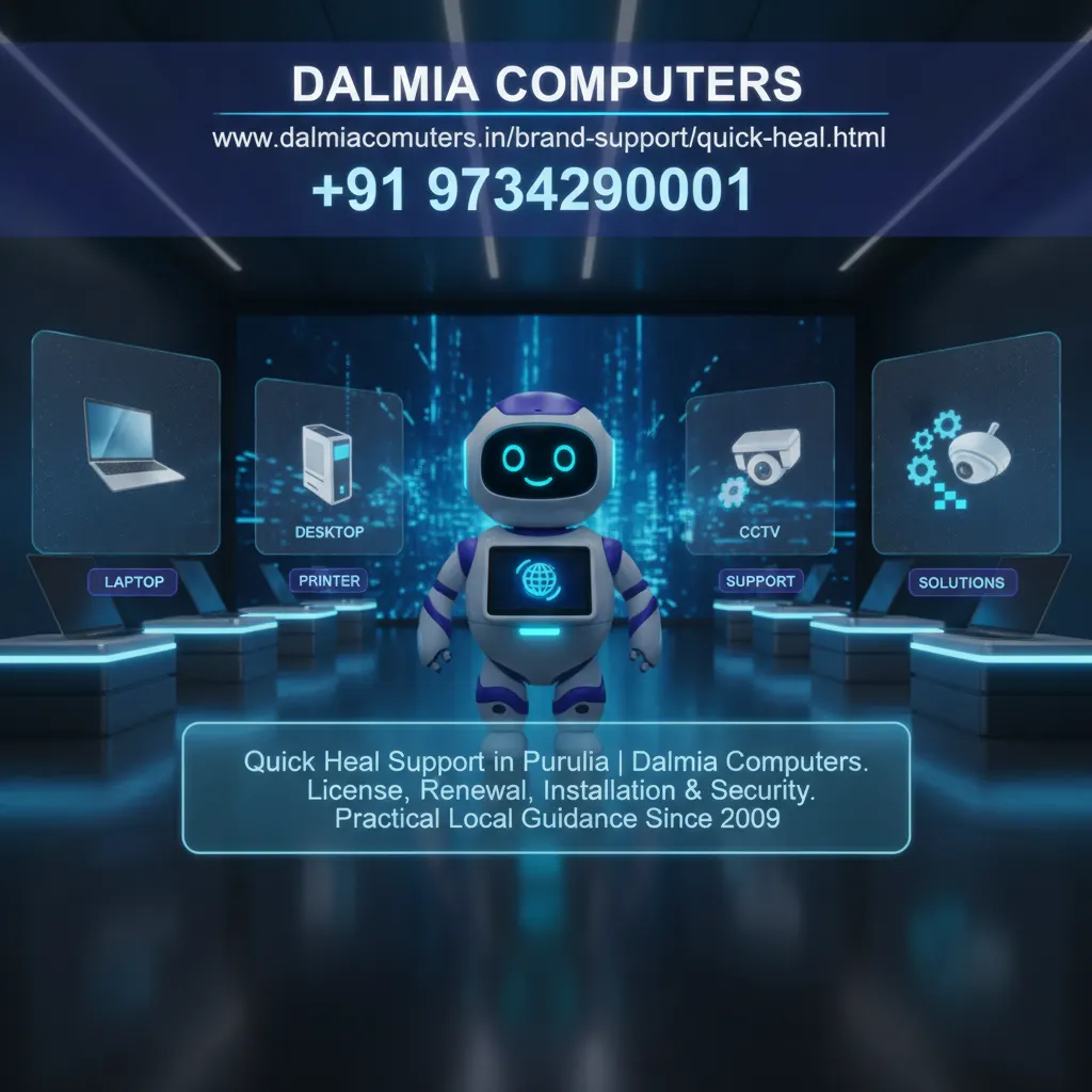 Dalmia Computers premium visual for Brand Support Quick Heal