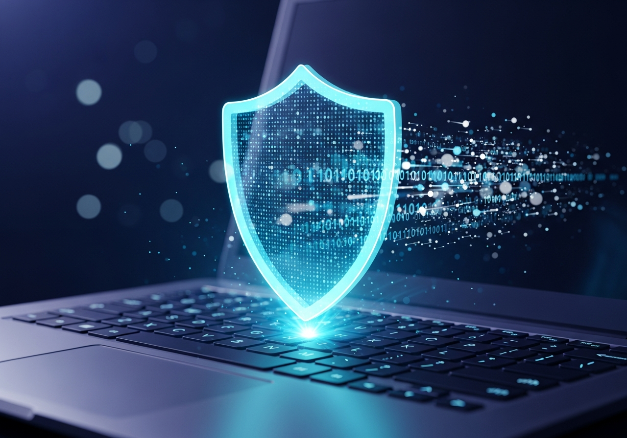 Dalmia Computers Quick Heal antivirus digital shield concept visual